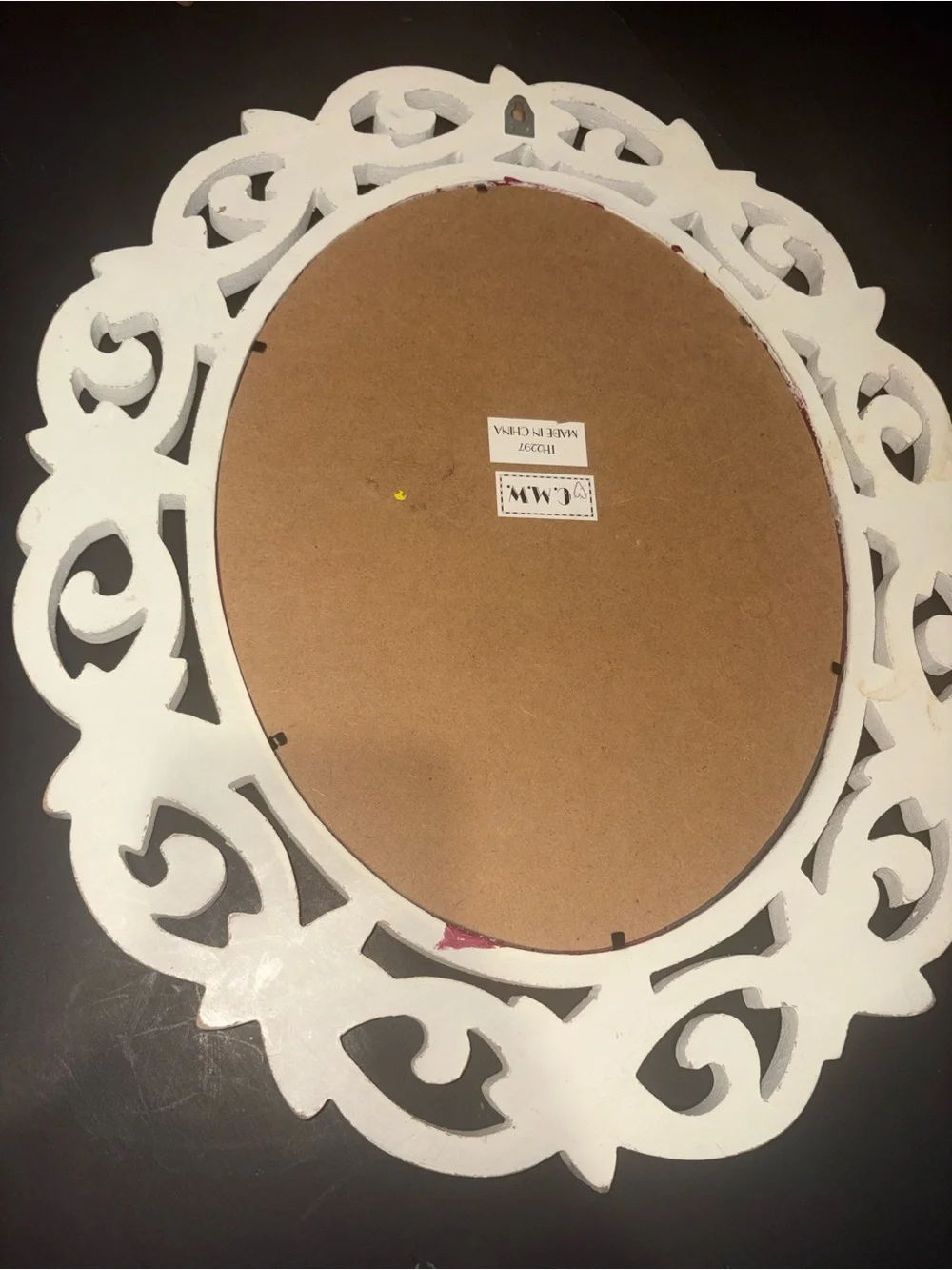 White Distressed Carved Star Accent Wall Mirror